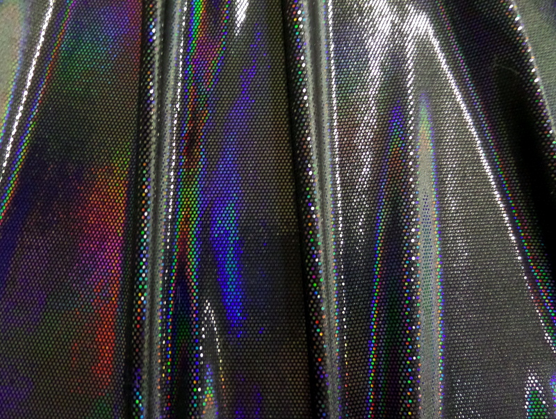 8.Black Holographic Stretch Velvet